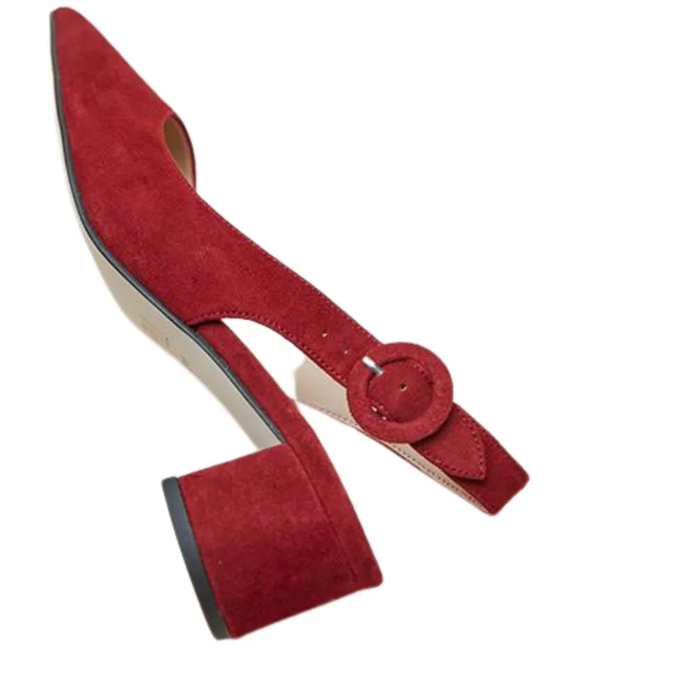 Autumn Cabernet Suede Pelle Moda Slingback Pumps