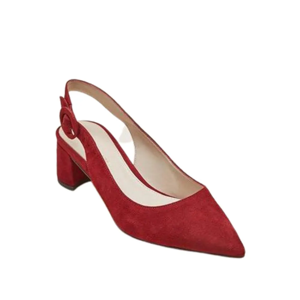 Autumn Cabernet Suede Pelle Moda Slingback Pumps