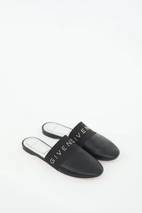Black & Silver Leather Bedford Studded Mule
