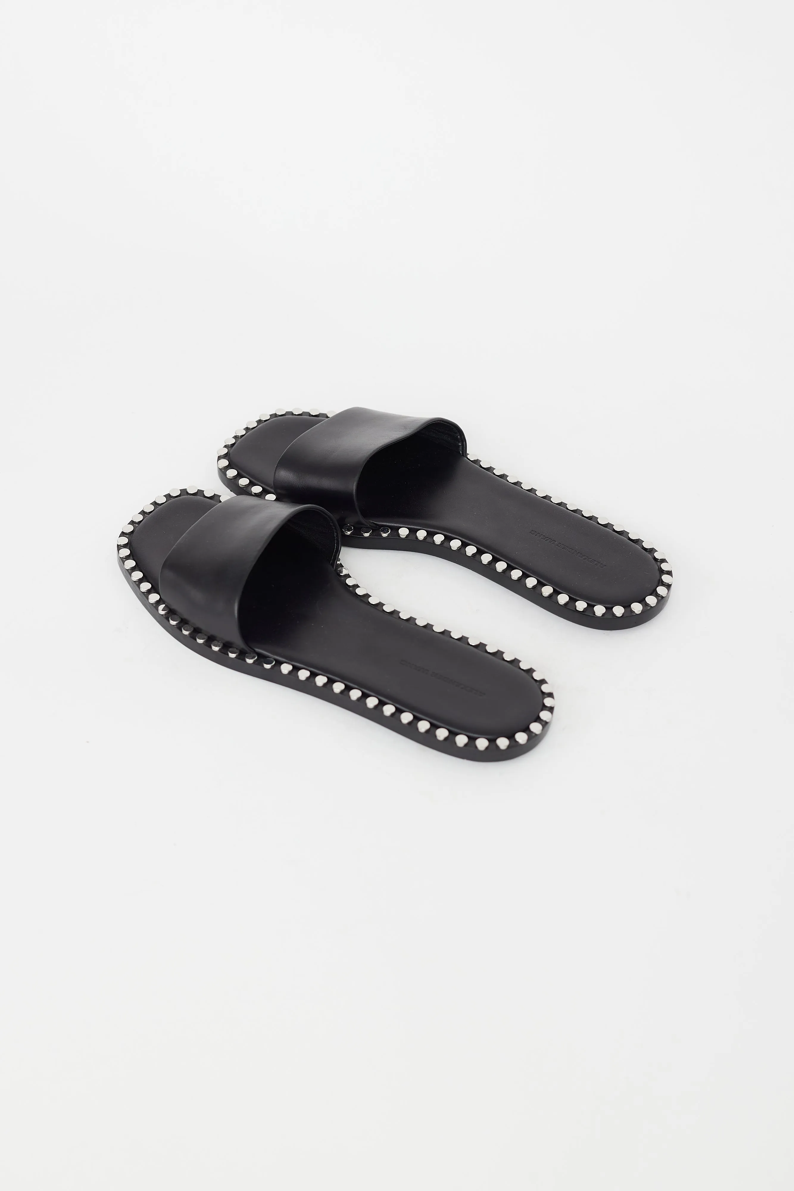 Black & Silver Studded Slide