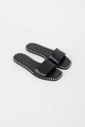 Black & Silver Studded Slide