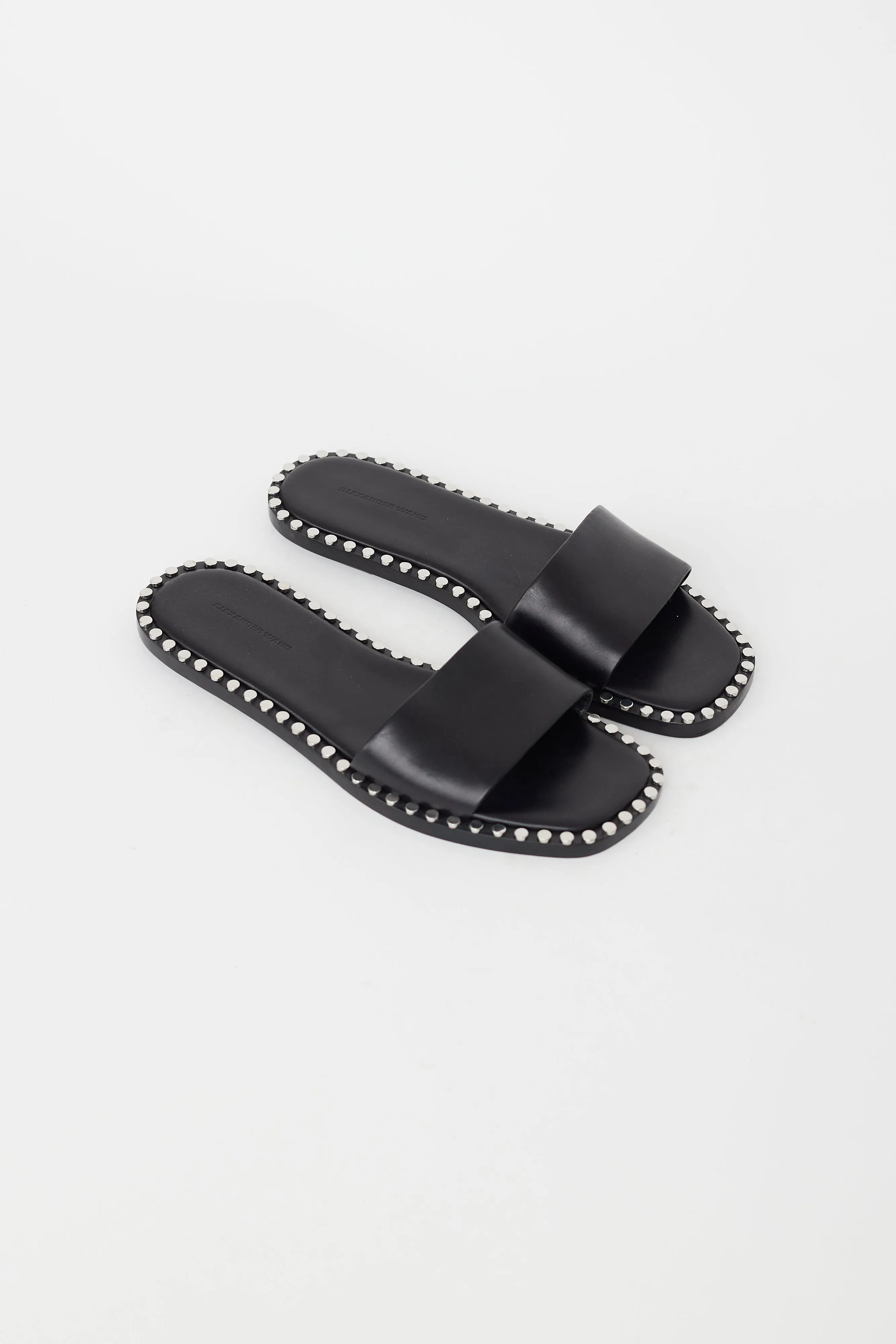 Black & Silver Studded Slide
