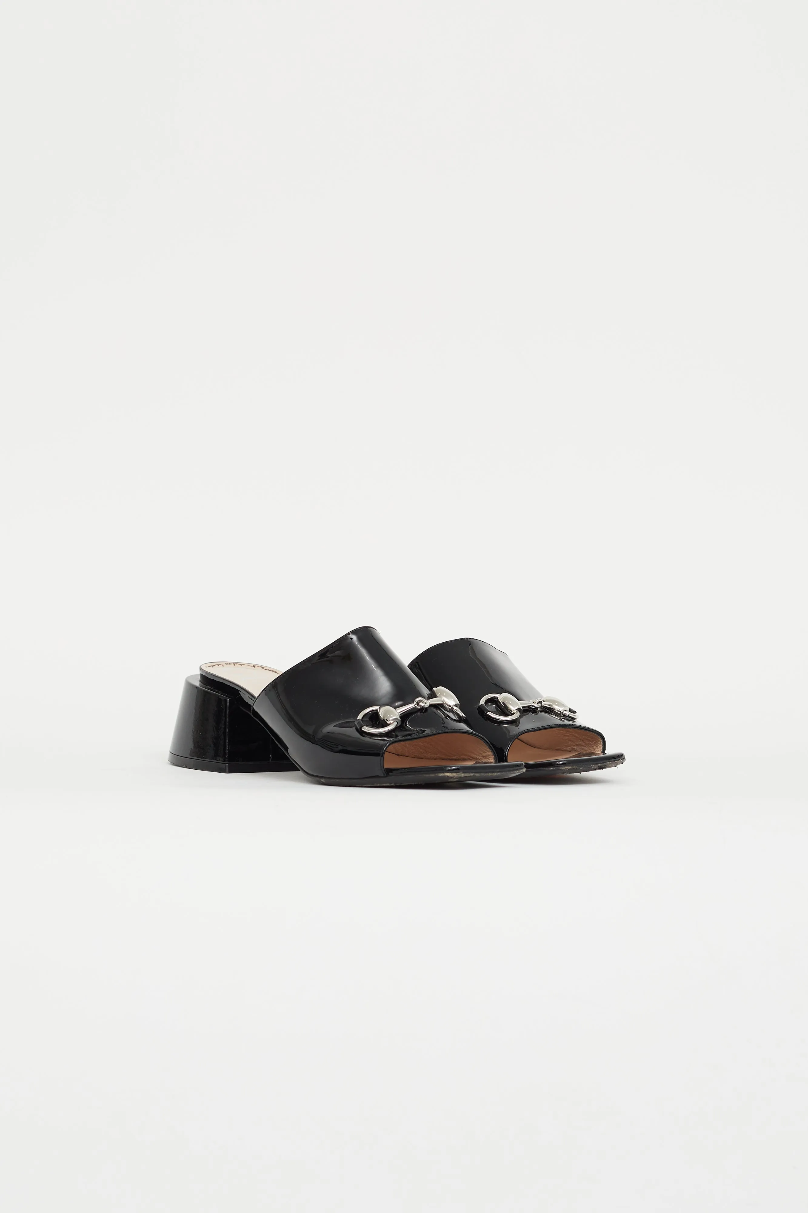 Black Patent Leather Lexi Horsebit Mule