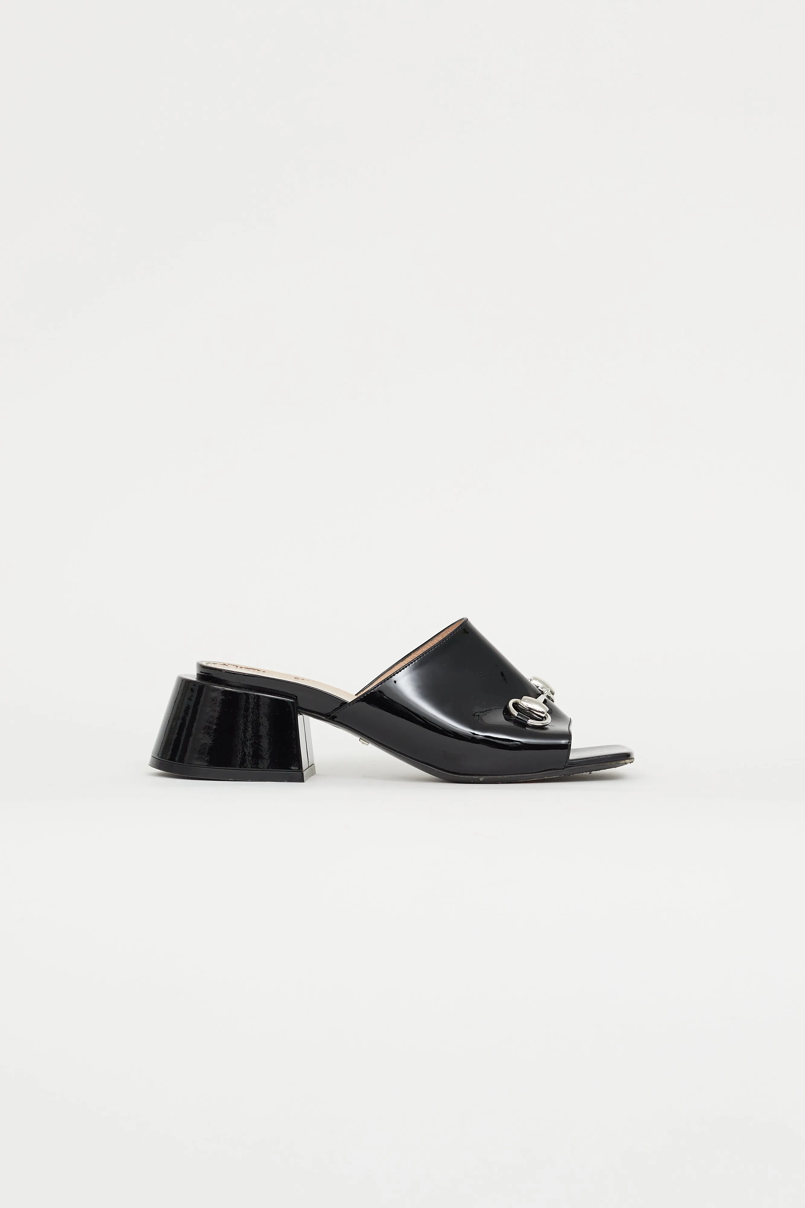 Black Patent Leather Lexi Horsebit Mule