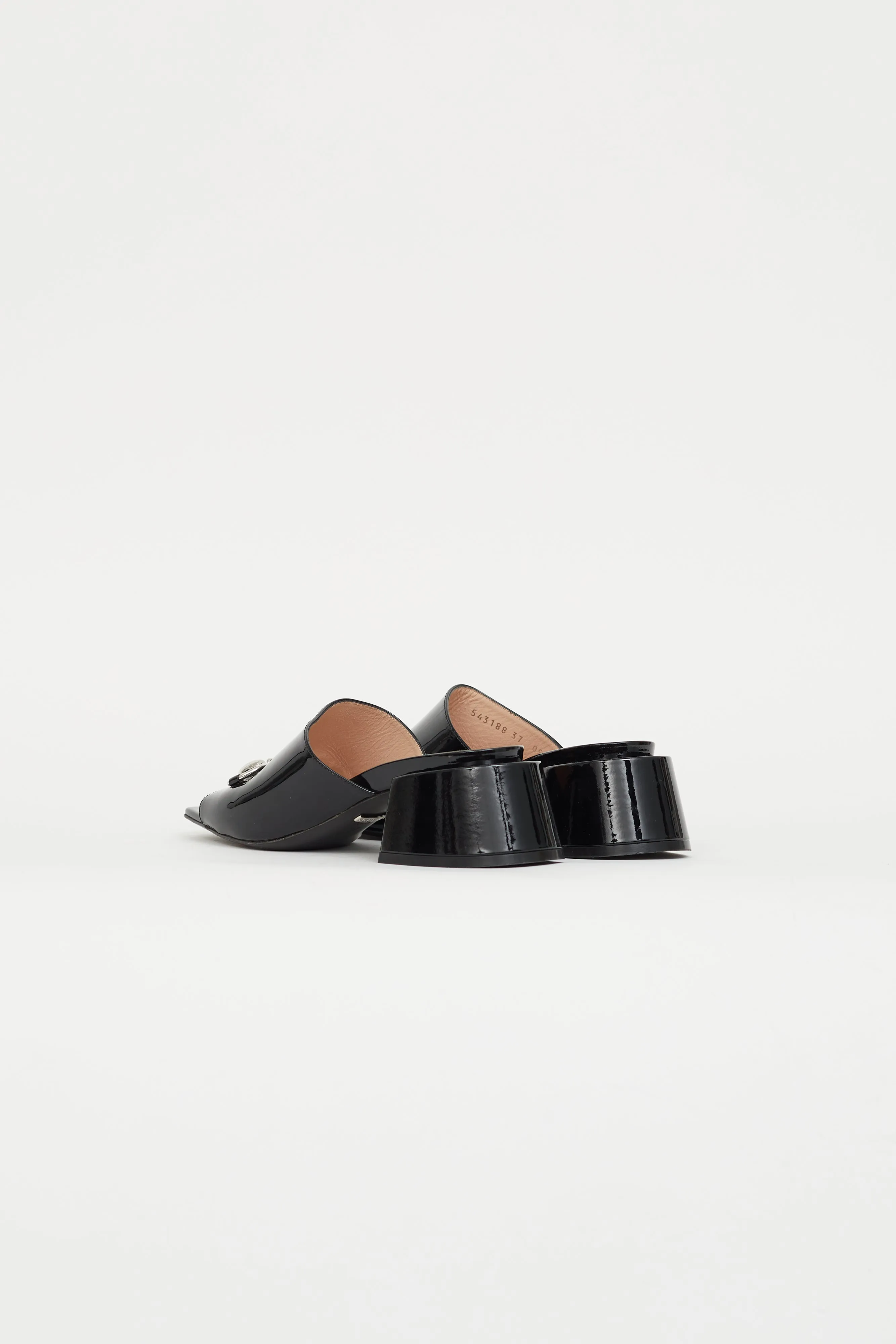 Black Patent Leather Lexi Horsebit Mule