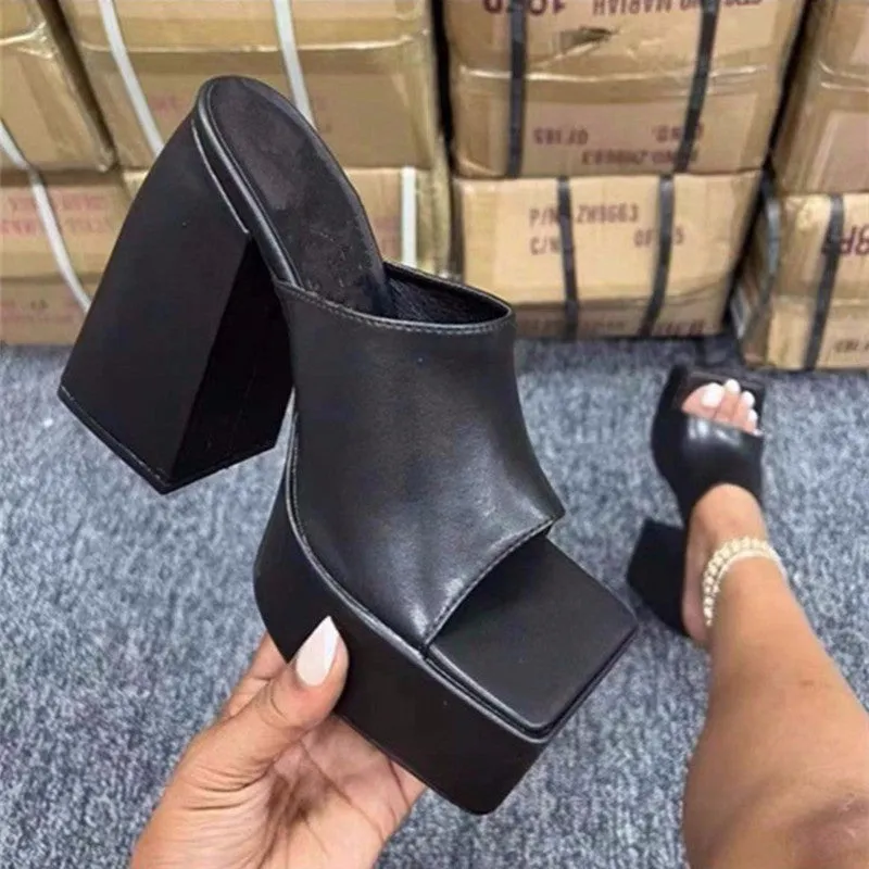 Casual Patchwork Square Wedges Shoes