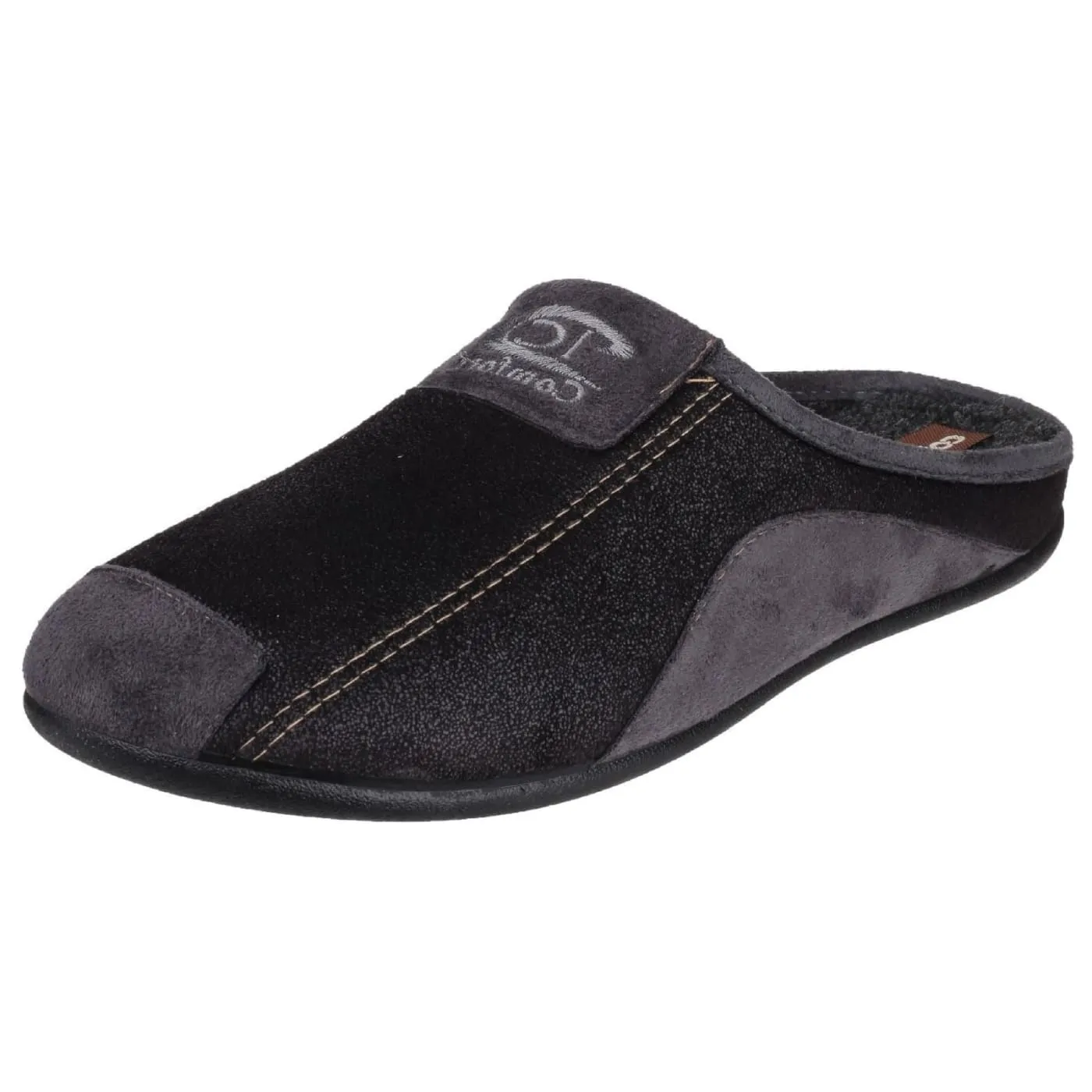 Cotswold Westwell Black Mens Textile Slippers