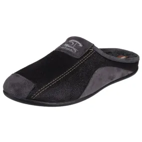 Cotswold Westwell Black Mens Textile Slippers
