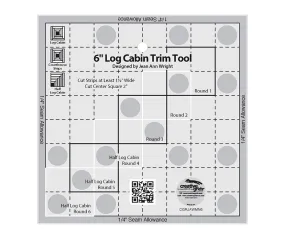Creative Grids 6" Log Cabin Trim Tool Quilt Ruler