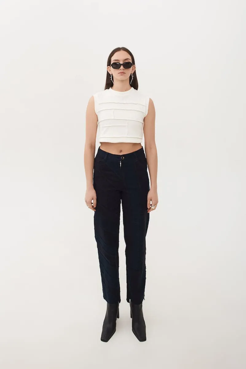 CROPPED PATCHWORK TOP