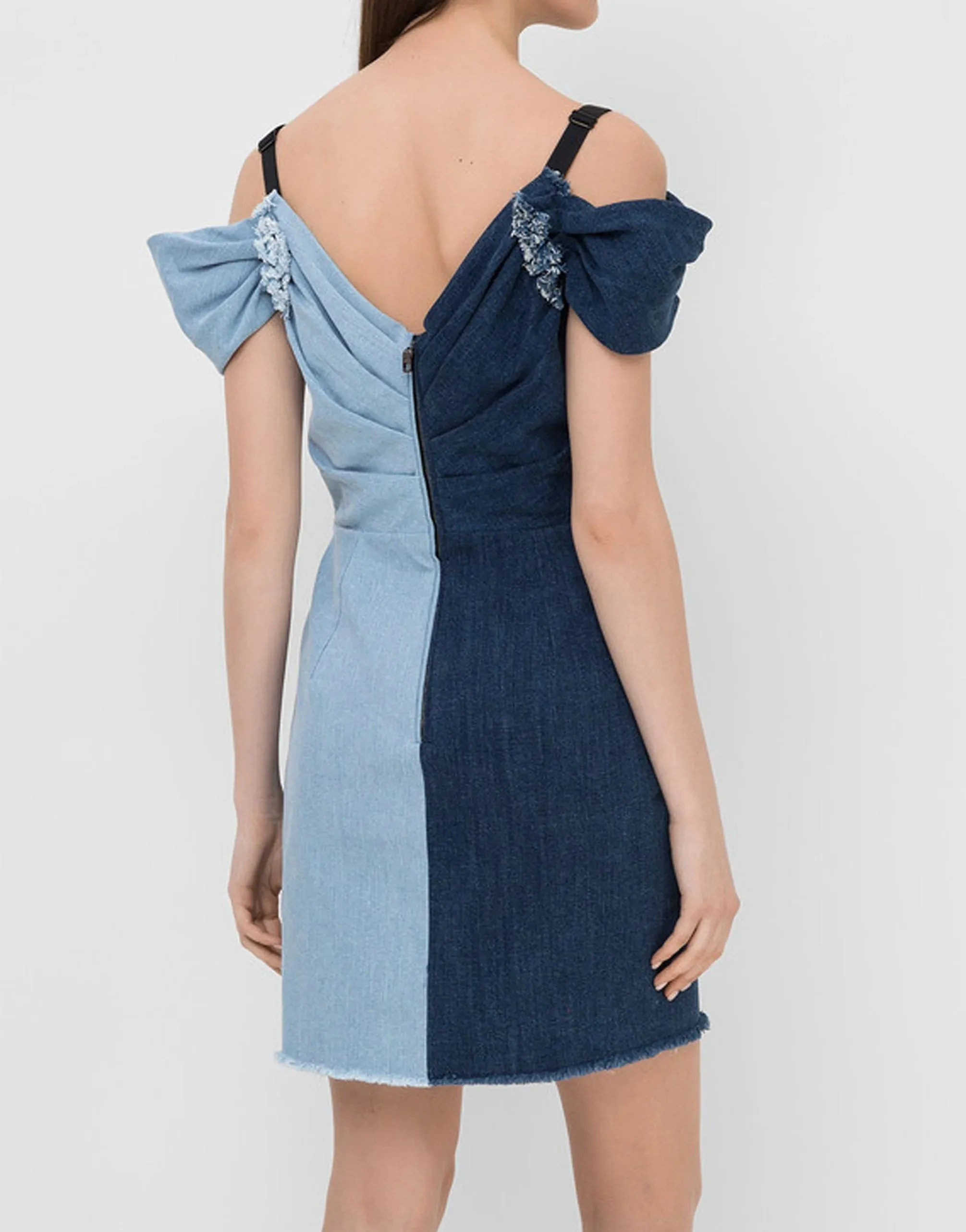 Denim Dress With Patchwork