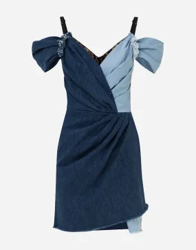 Denim Dress With Patchwork
