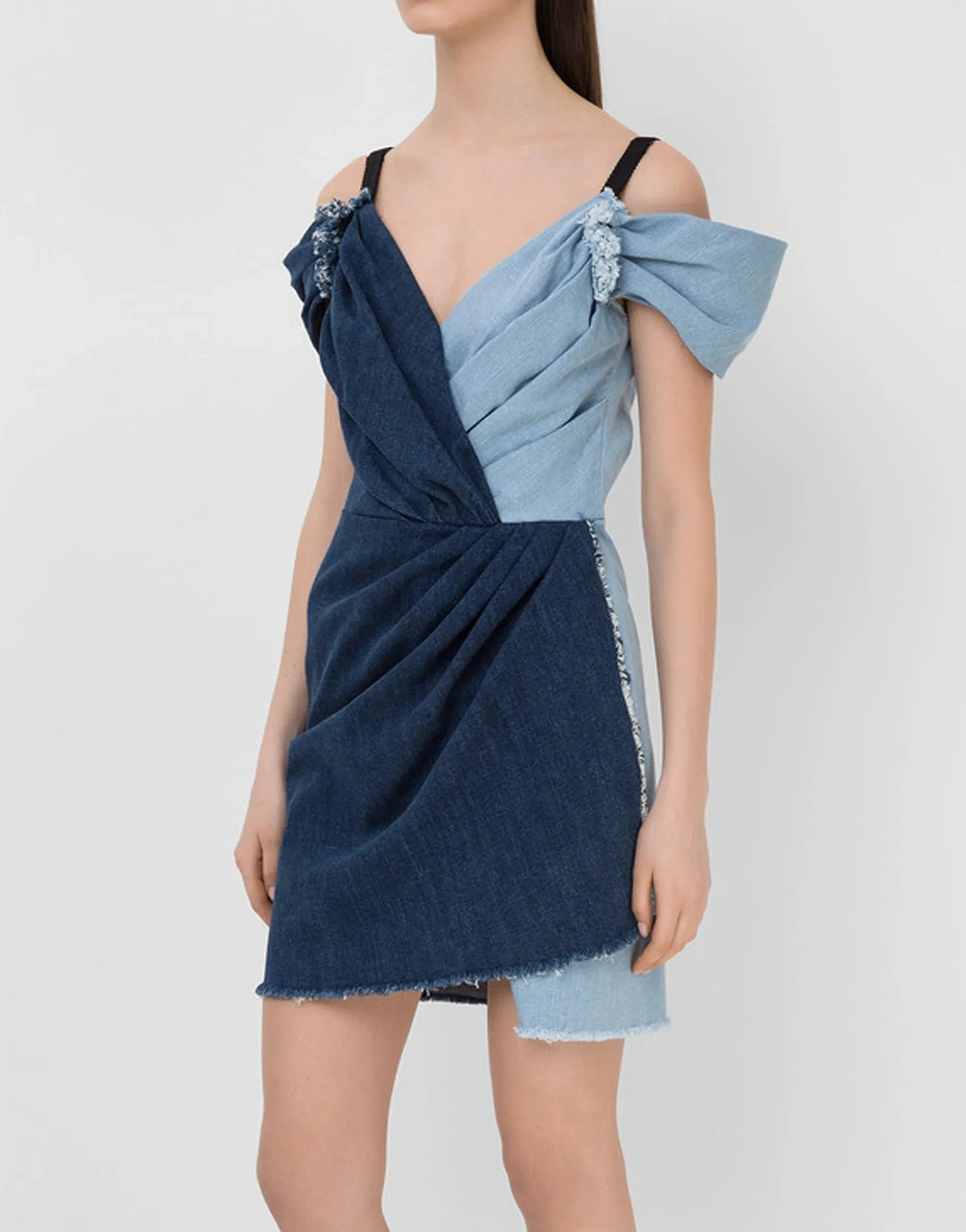 Denim Dress With Patchwork