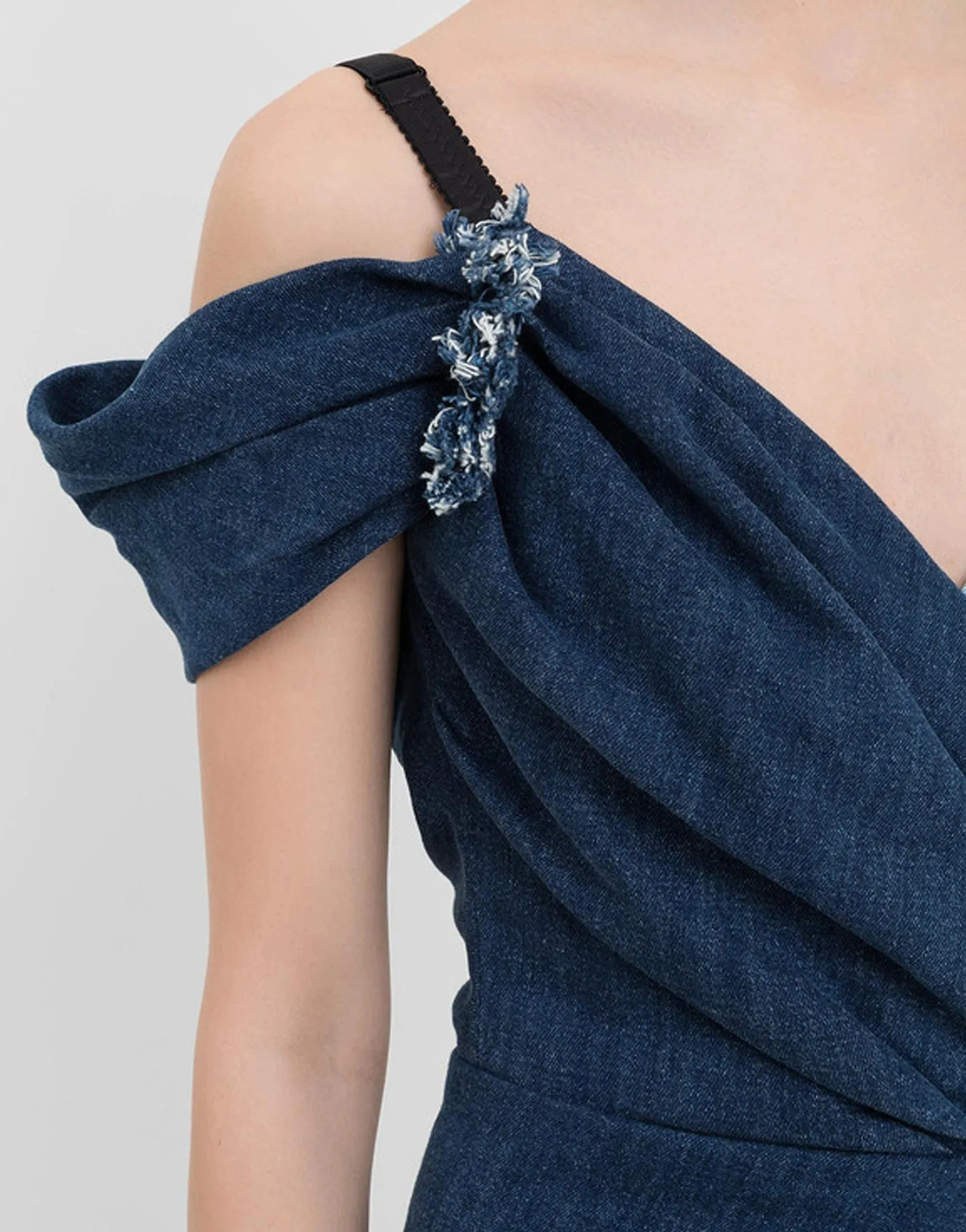 Denim Dress With Patchwork