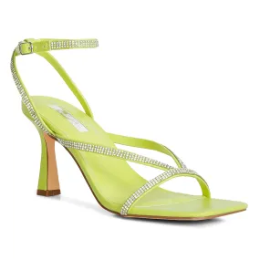 Diamante Mid Heel Sandal