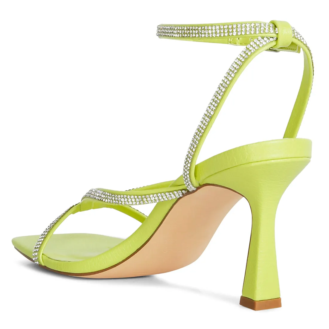 Diamante Mid Heel Sandal