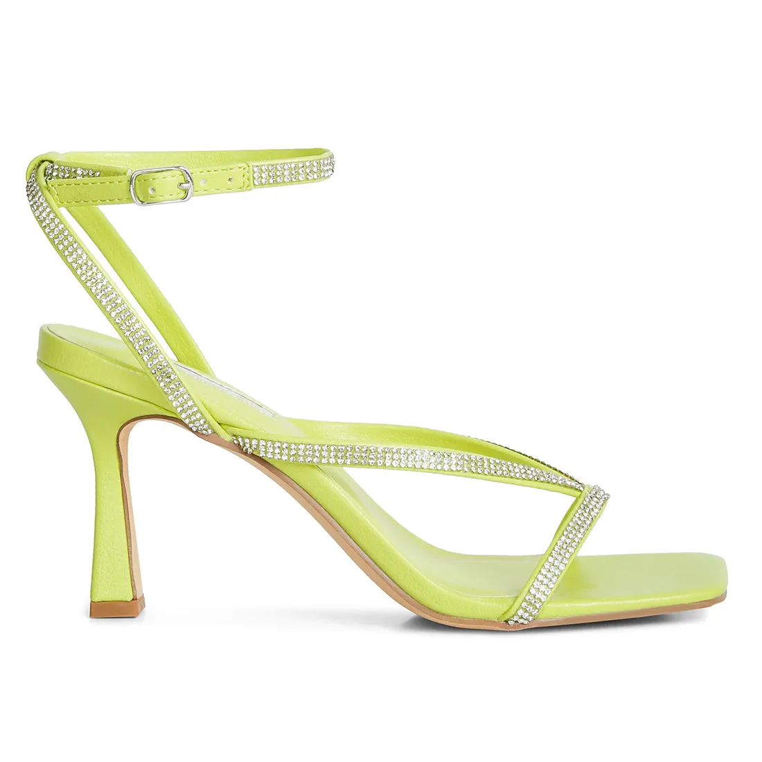 Diamante Mid Heel Sandal