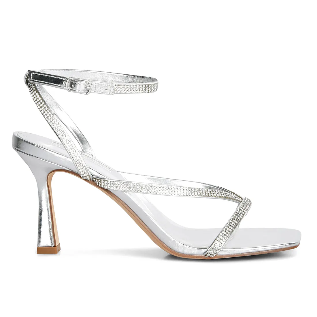 Diamante Mid Heel Sandal