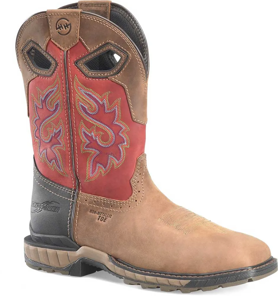 Double-H Boots Men's 11 Inch WP Wide Sq Dark Brown