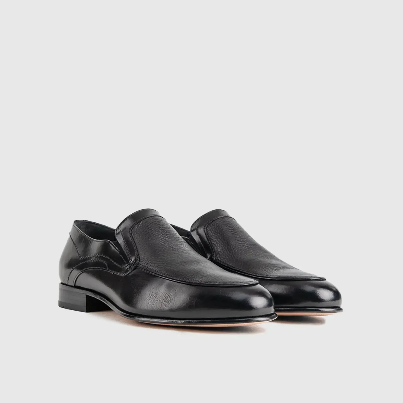 Dress Comfort Slip Ons 6934 Black Deer Skin