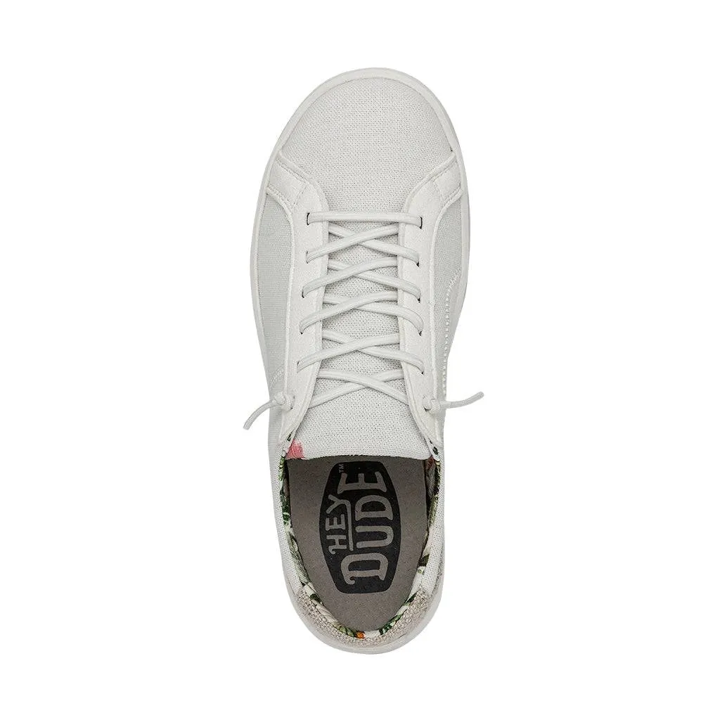 Dude Karina Natural Ladies Coconut White Textile Slip On Shoes
