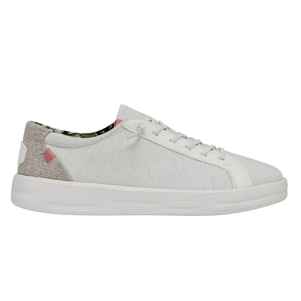 Dude Karina Natural Ladies Coconut White Textile Slip On Shoes