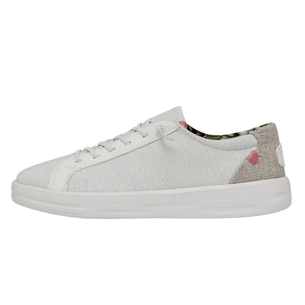 Dude Karina Natural Ladies Coconut White Textile Slip On Shoes