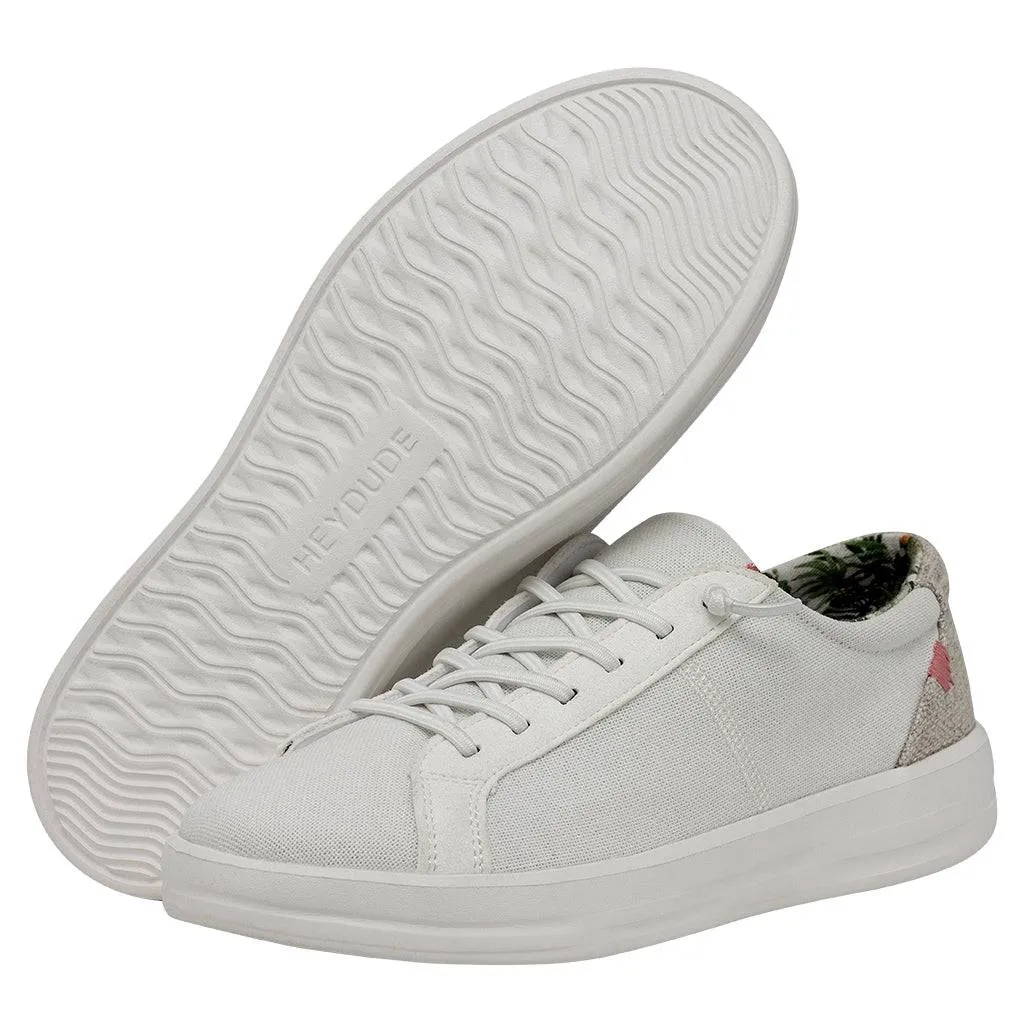 Dude Karina Natural Ladies Coconut White Textile Slip On Shoes