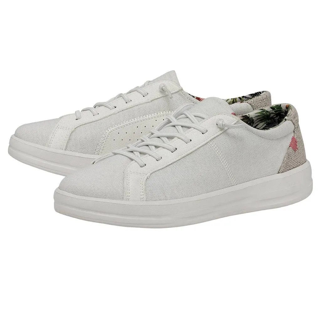 Dude Karina Natural Ladies Coconut White Textile Slip On Shoes