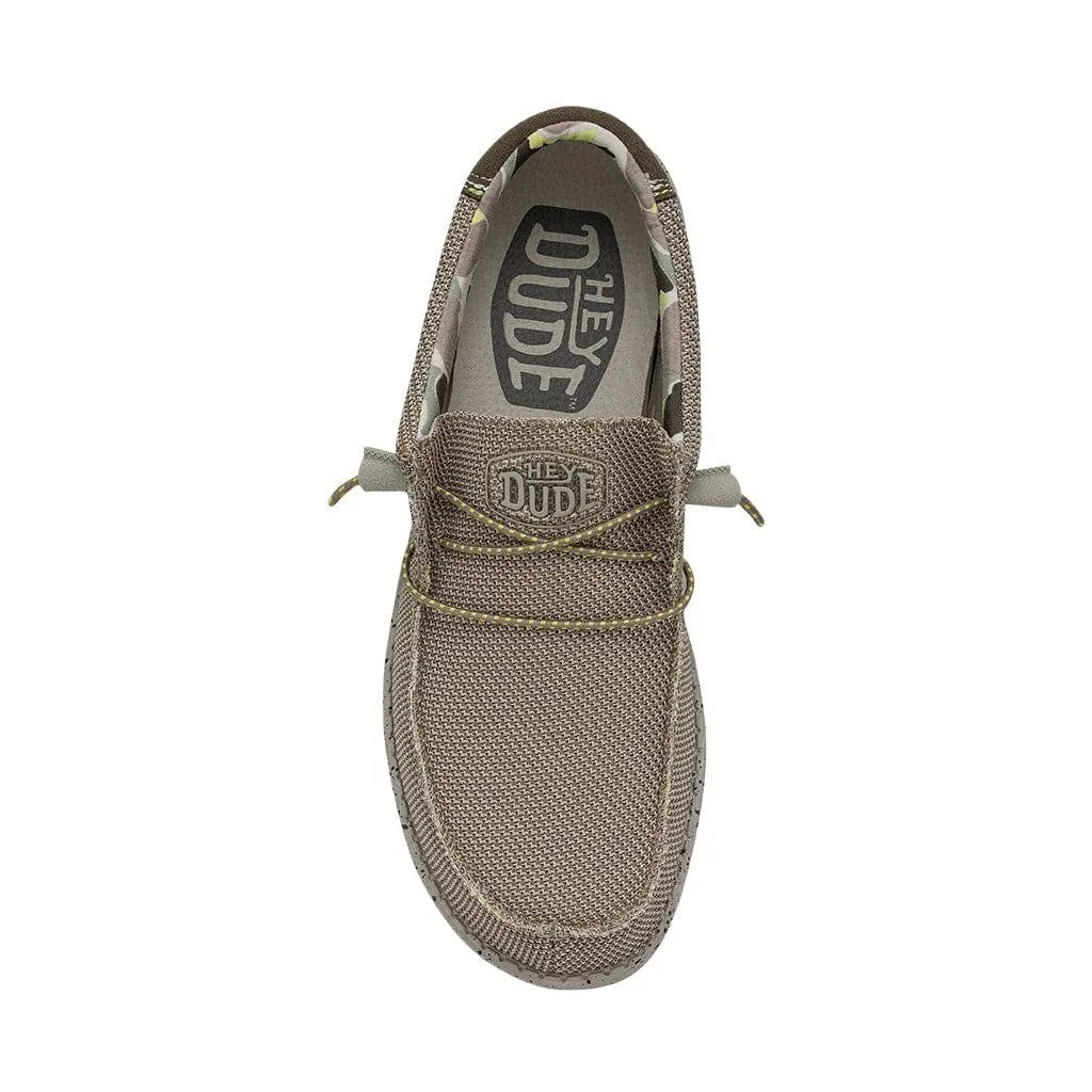 Dude Wally Sox Triple Needle Mens Camel Textile Slip On Shoes