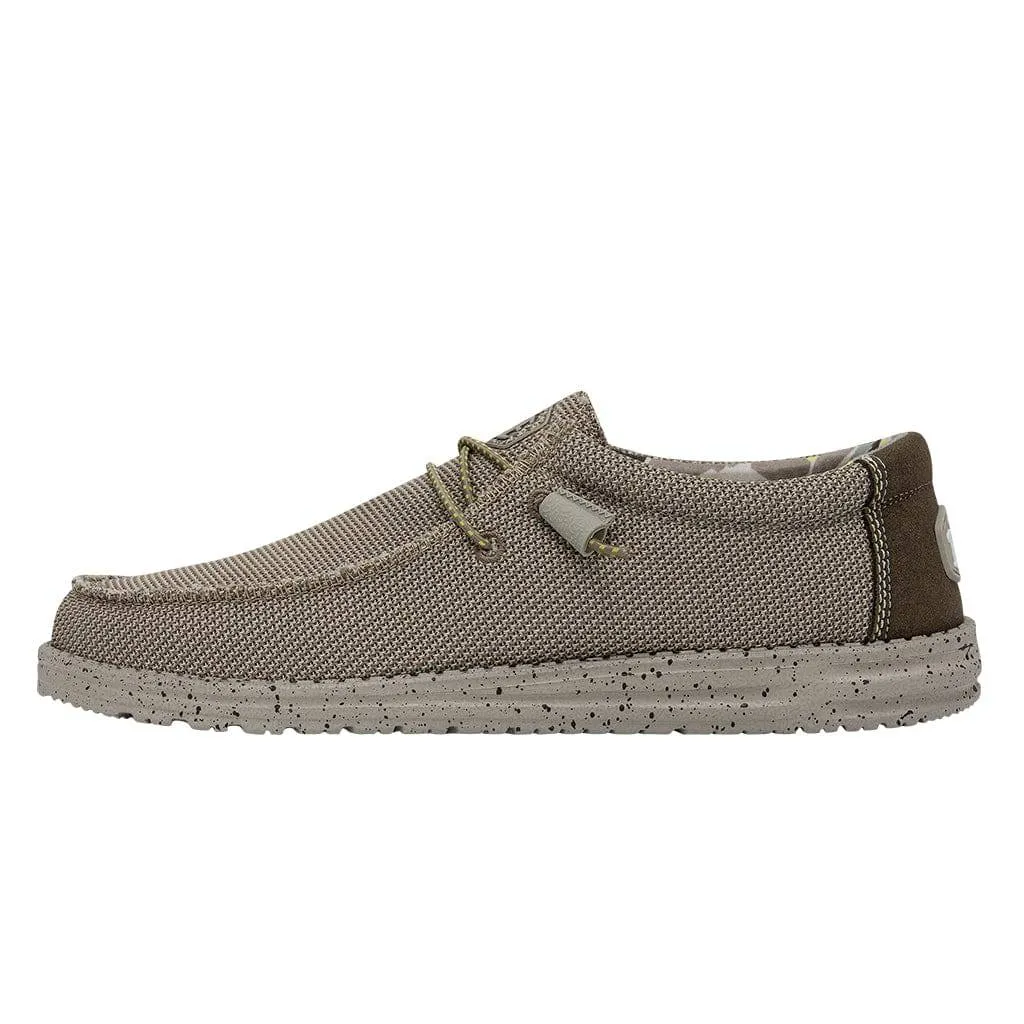 Dude Wally Sox Triple Needle Mens Camel Textile Slip On Shoes