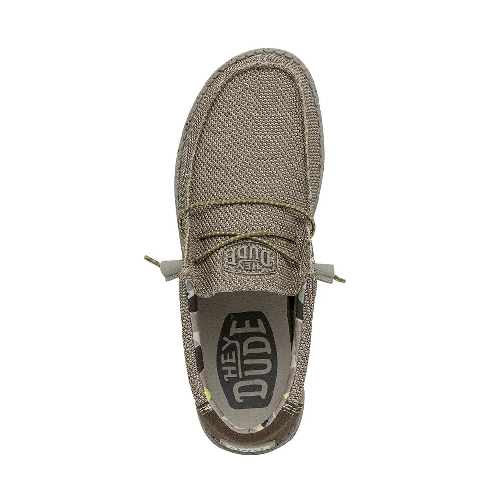 Dude Wally Sox Triple Needle Mens Camel Textile Slip On Shoes