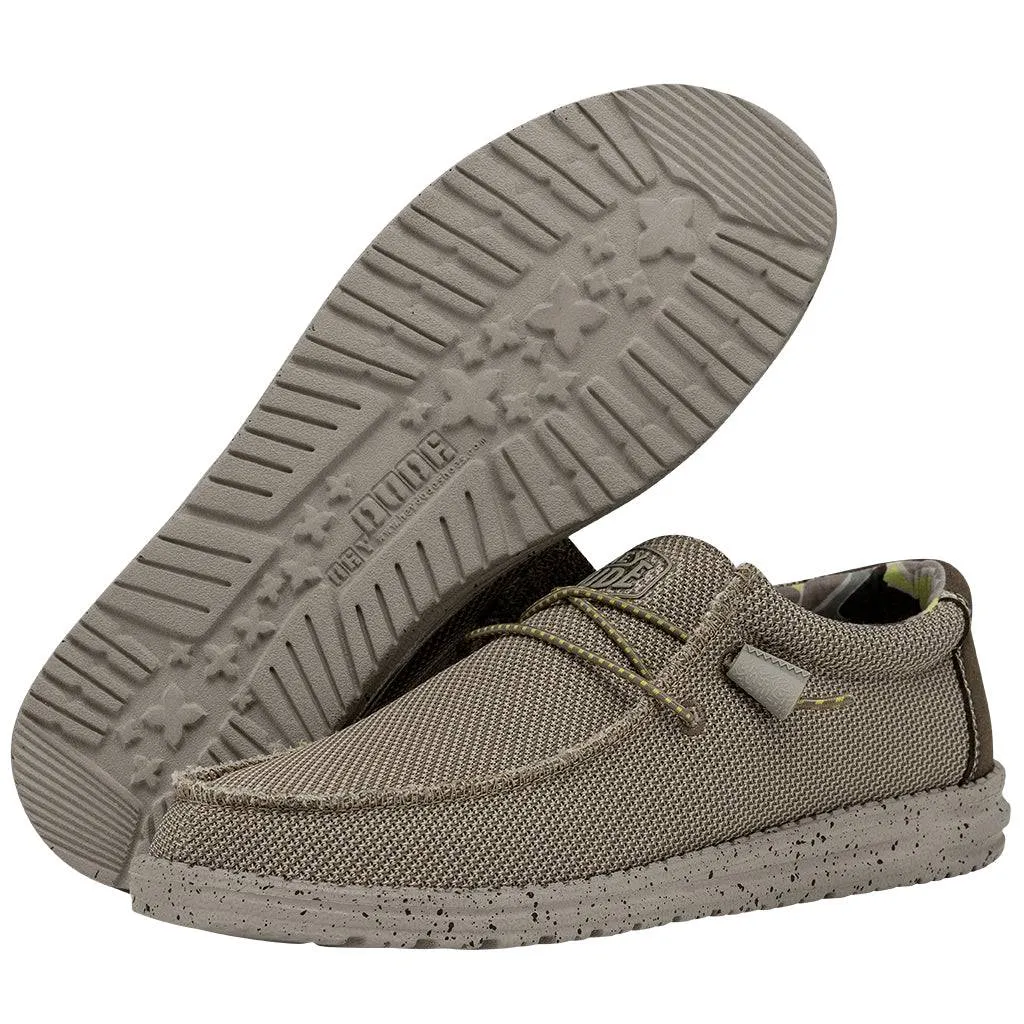 Dude Wally Sox Triple Needle Mens Camel Textile Slip On Shoes
