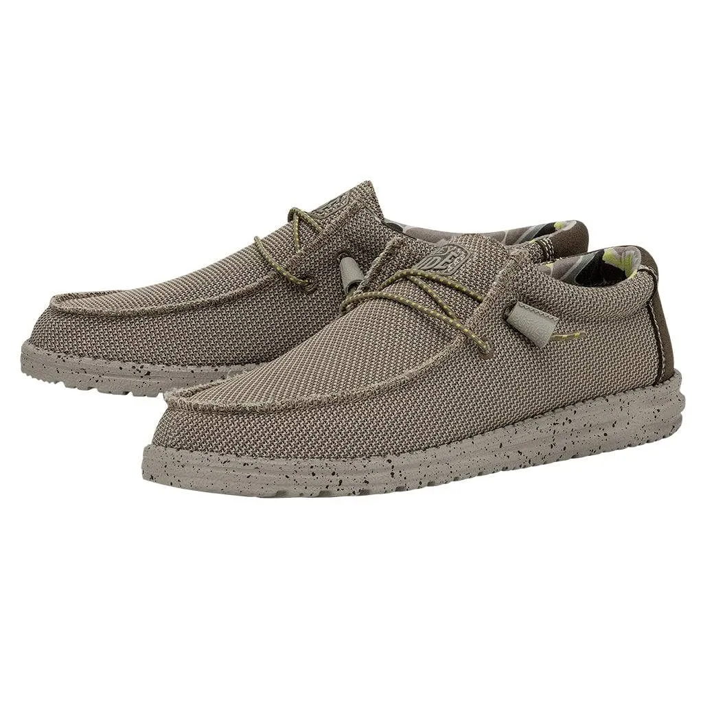 Dude Wally Sox Triple Needle Mens Camel Textile Slip On Shoes