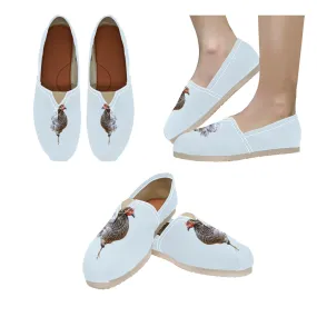Espadrilles Canvas Chickens Light Blue Women's Canvas Slip-On Shoes(Model1206)