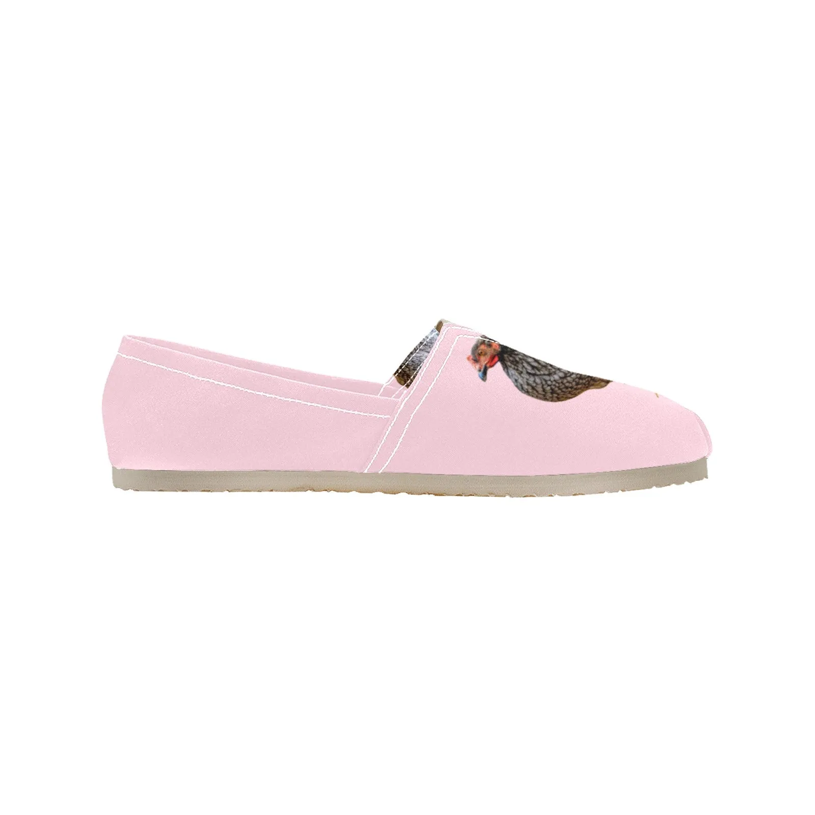 Espadrilles Canvas Chickens Soft Pink Women's Canvas Slip-On Shoes(Model1206)