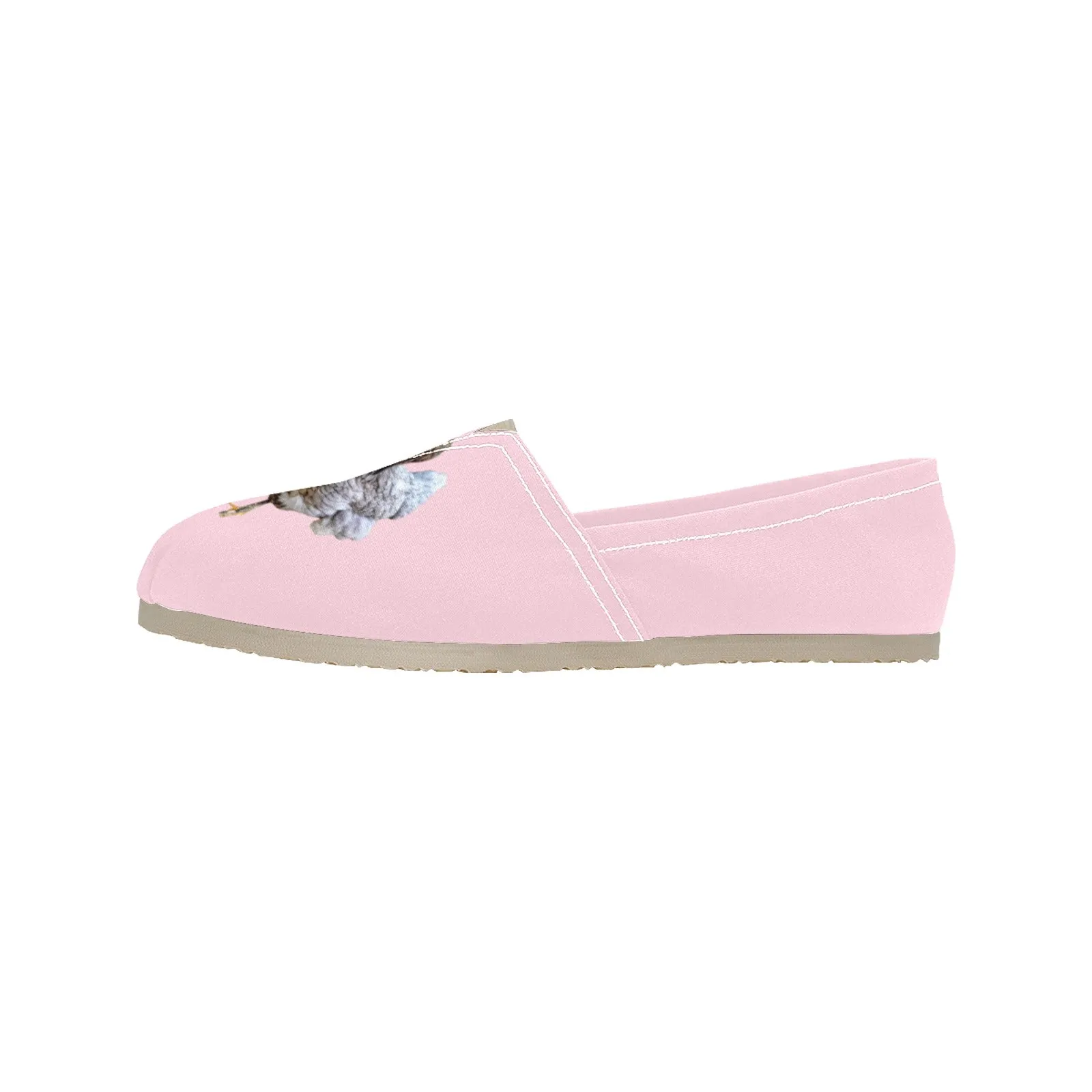Espadrilles Canvas Chickens Soft Pink Women's Canvas Slip-On Shoes(Model1206)