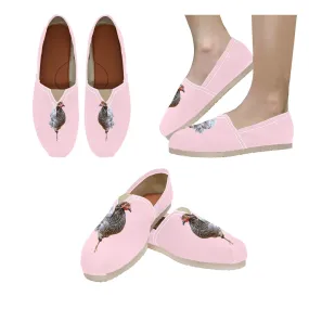 Espadrilles Canvas Chickens Soft Pink Women's Canvas Slip-On Shoes(Model1206)