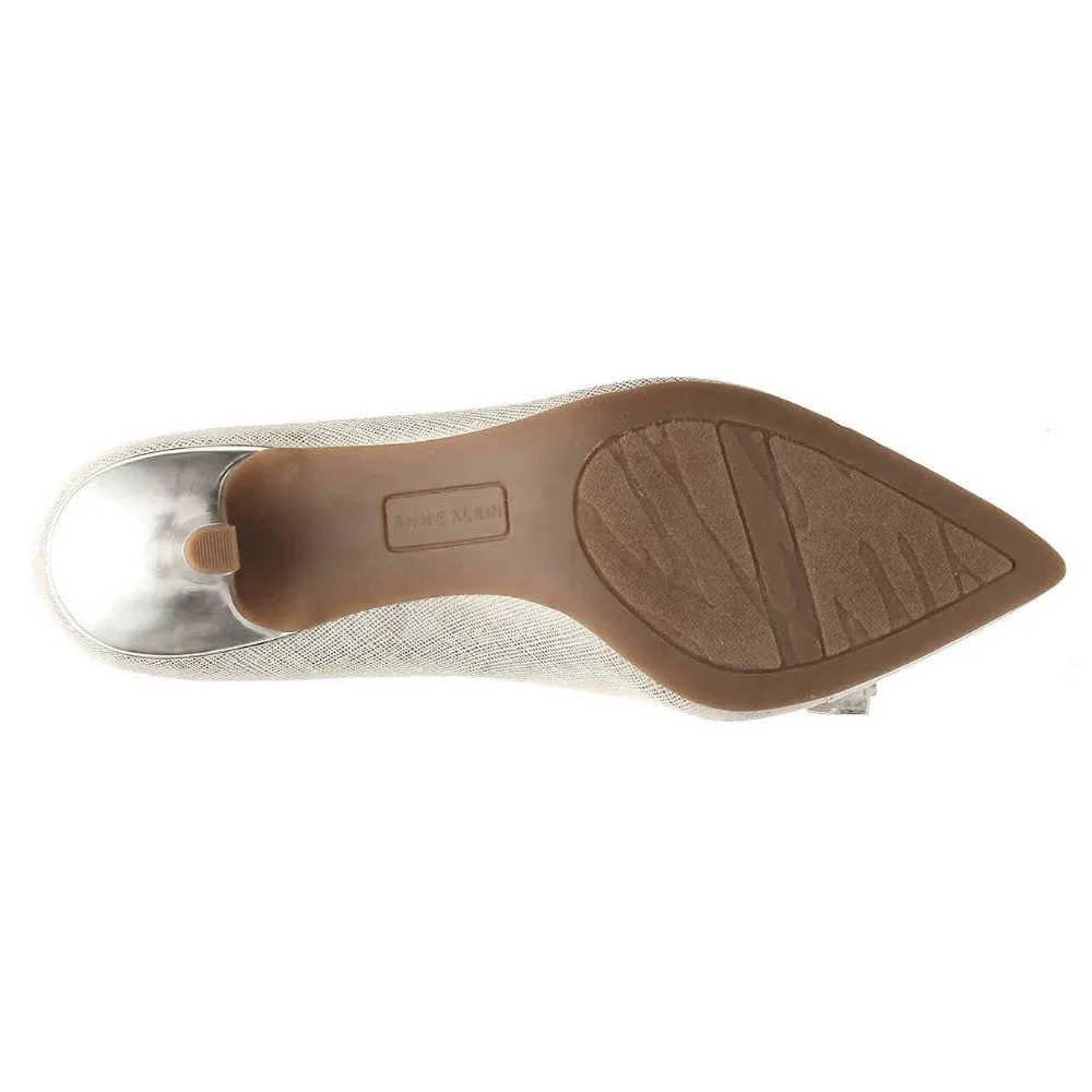 Flouncy Silver Anne Klein Pump