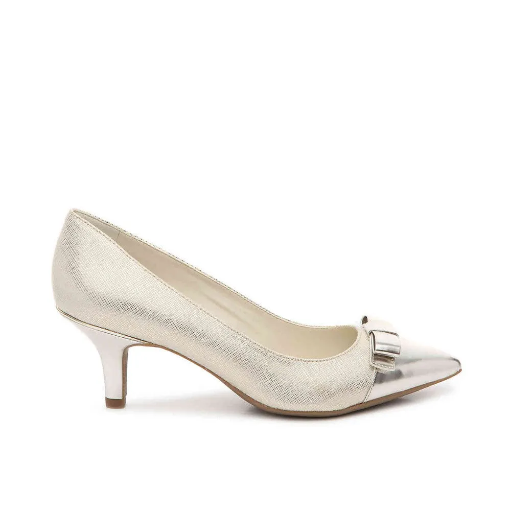 Flouncy Silver Anne Klein Pump
