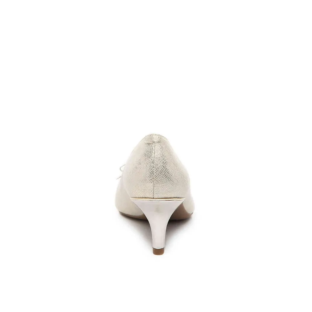 Flouncy Silver Anne Klein Pump