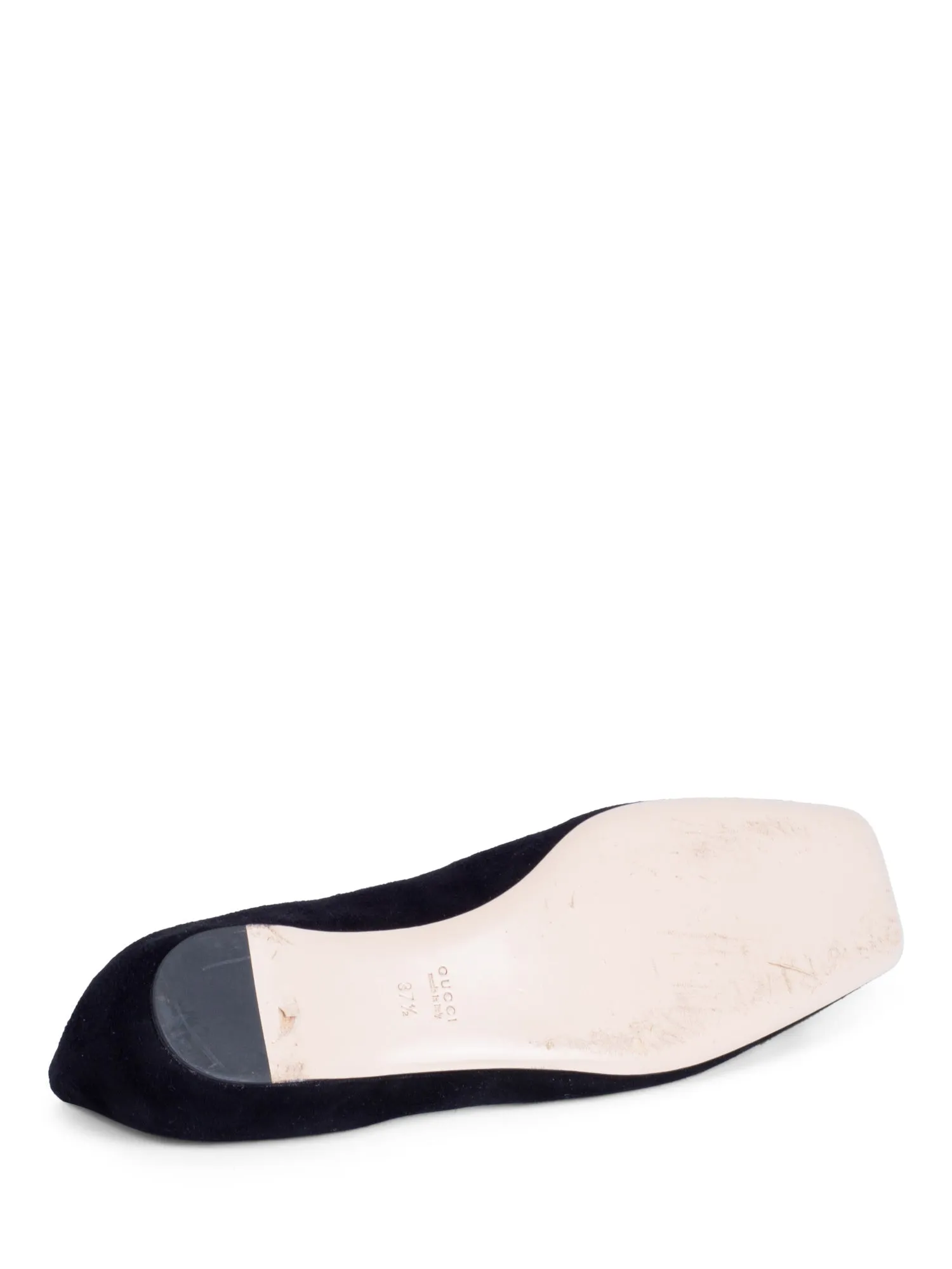 Gucci Dionysus Suede Leather Ballet Flat Shoes Black