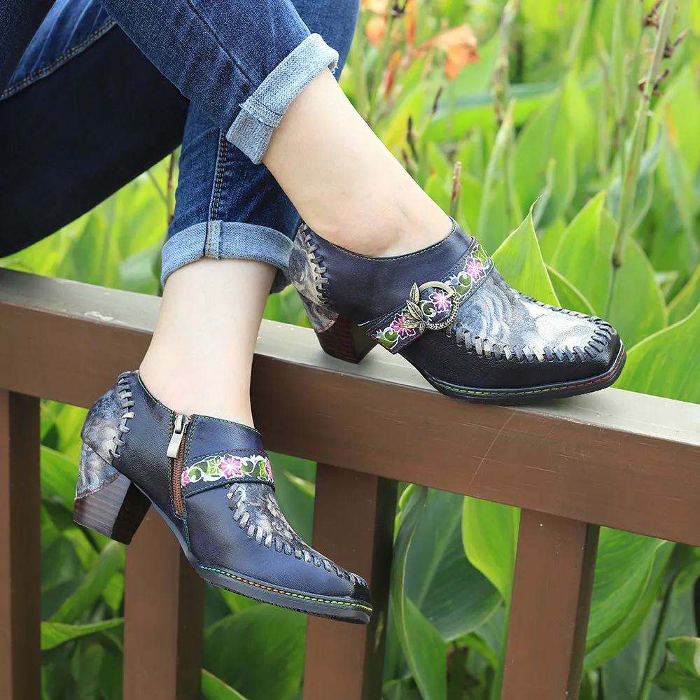 Hand-painted Genuine Leather Pumps