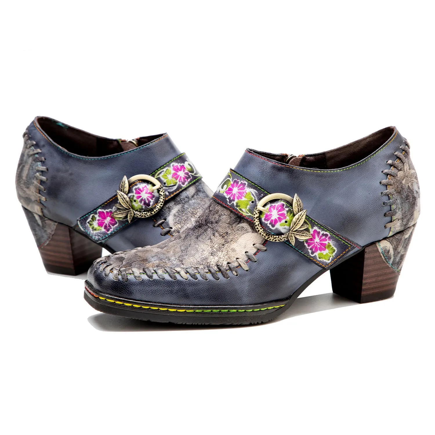 Hand-painted Genuine Leather Pumps