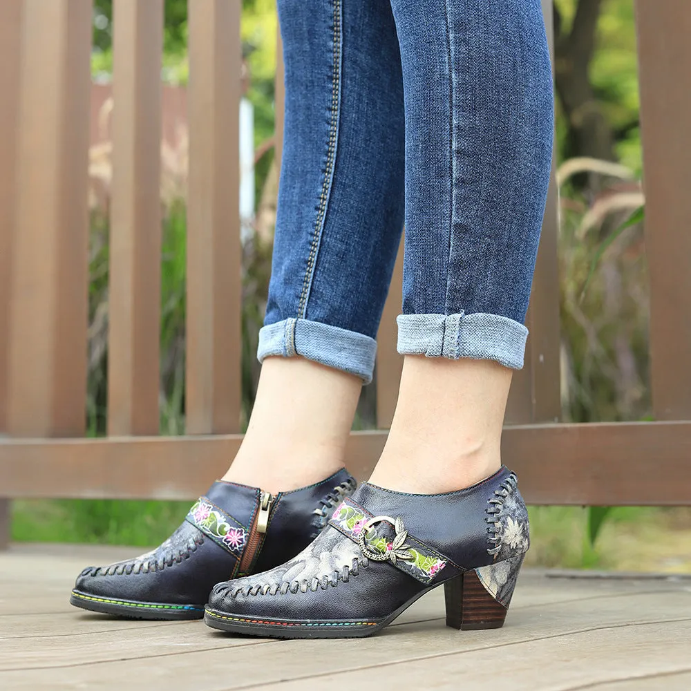 Hand-painted Genuine Leather Pumps