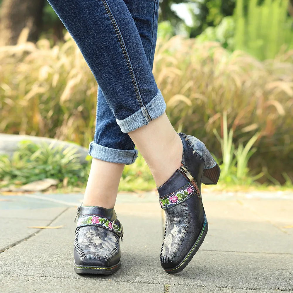 Hand-painted Genuine Leather Pumps