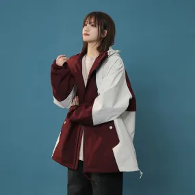 Herbst-Windjacke für Fraue Patchwork Streetwear im Korean Style