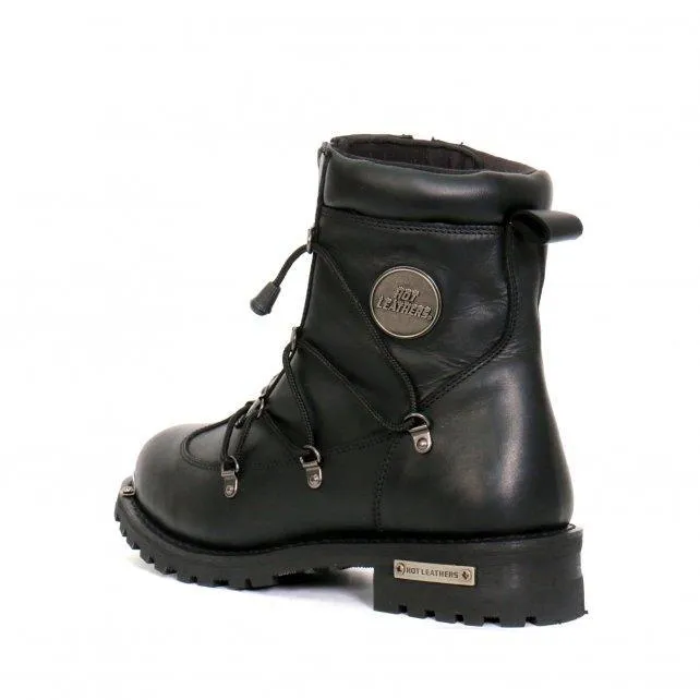 Hot Leathers BTM1009 Men's Black 7-Inch Leather Lace Up Boots with