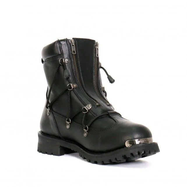 Hot Leathers BTM1009 Men's Black 7-Inch Leather Lace Up Boots with