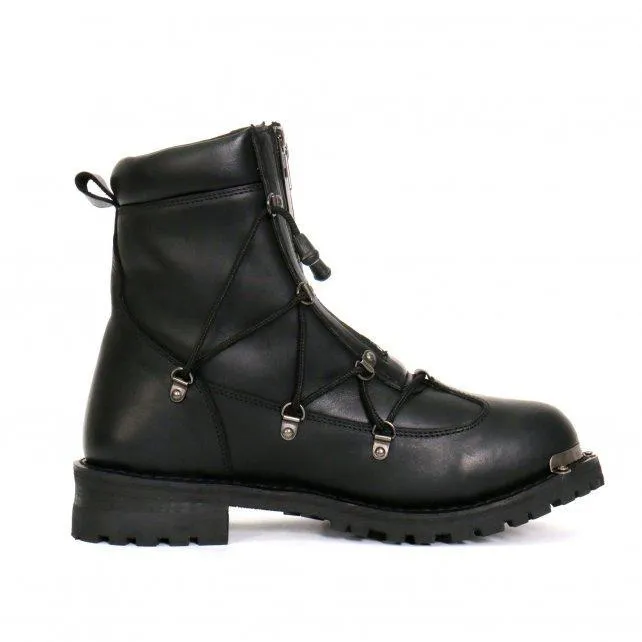 Hot Leathers BTM1009 Men's Black 7-Inch Leather Lace Up Boots with